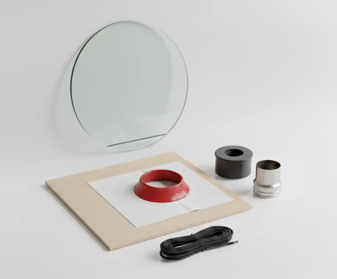 Tilbehør til montage af pejs og brændeovn